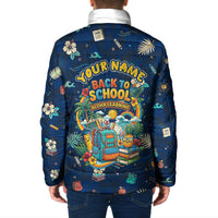 Personalized Hawaii Back To School Aloha Learning Padded Jacket Retro Rainbow open Notebook with Pineapple and Hibiscus Flowers TS04 - Polynesian Pride