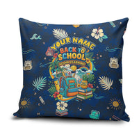 Personalized Hawaii Back To School Aloha Learning Pillow Cover Retro Rainbow open Notebook with Pineapple and Hibiscus Flowers TS04 Blue - Polynesian Pride