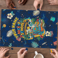 Personalized Hawaii Back To School Aloha Learning Puzzle Retro Rainbow open Notebook with Pineapple and Hibiscus Flowers TS04 - Polynesian Pride