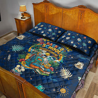 Personalized Hawaii Back To School Aloha Learning Quilt Bed Set Retro Rainbow open Notebook with Pineapple and Hibiscus Flowers TS04 - Polynesian Pride