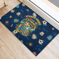 Personalized Hawaii Back To School Aloha Learning Rubber Doormat Retro Rainbow open Notebook with Pineapple and Hibiscus Flowers TS04 - Polynesian Pride