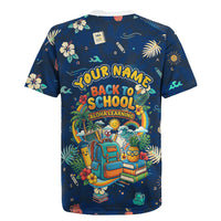 Personalized Hawaii Back To School Aloha Learning Rugby Jersey Retro Rainbow open Notebook with Pineapple and Hibiscus Flowers TS04 - Polynesian Pride