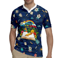 Personalized Hawaii Back To School Aloha Learning Rugby Jersey Retro Rainbow open Notebook with Pineapple and Hibiscus Flowers TS04 - Polynesian Pride