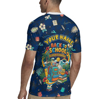 Personalized Hawaii Back To School Aloha Learning Rugby Jersey Retro Rainbow open Notebook with Pineapple and Hibiscus Flowers TS04 - Polynesian Pride