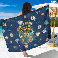 Personalized Hawaii Back To School Aloha Learning Sarong Retro Rainbow open Notebook with Pineapple and Hibiscus Flowers TS04 One Size 44 x 66 inches Blue - Polynesian Pride