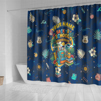 Personalized Hawaii Back To School Aloha Learning Shower Curtain Retro Rainbow open Notebook with Pineapple and Hibiscus Flowers TS04 - Polynesian Pride