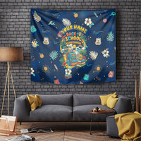 Personalized Hawaii Back To School Aloha Learning Tapestry Retro Rainbow open Notebook with Pineapple and Hibiscus Flowers TS04 Blue - Polynesian Pride