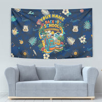 Personalized Hawaii Back To School Aloha Learning Tapestry Retro Rainbow open Notebook with Pineapple and Hibiscus Flowers TS04 - Polynesian Pride