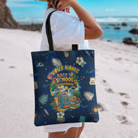 Personalized Hawaii Back To School Aloha Learning Tote Bag Retro Rainbow open Notebook with Pineapple and Hibiscus Flowers TS04 - Polynesian Pride