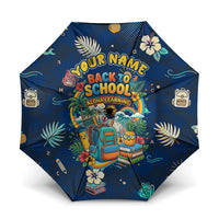 Personalized Hawaii Back To School Aloha Learning Umbrella Retro Rainbow open Notebook with Pineapple and Hibiscus Flowers TS04 One Size Folded 11.42 inch Opened Diameter 37.4 inch Blue - Polynesian Pride