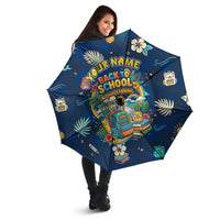 Personalized Hawaii Back To School Aloha Learning Umbrella Retro Rainbow open Notebook with Pineapple and Hibiscus Flowers TS04 - Polynesian Pride