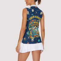 Personalized Hawaii Back To School Aloha Learning Women Sleeveless Polo Shirt Retro Rainbow open Notebook with Pineapple and Hibiscus Flowers TS04 - Polynesian Pride