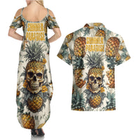 Pineapple Skull Couples Matching Summer Maxi Dress and Hawaiian Shirt Summer Paradise TS04 Multicolor - Polynesian Pride