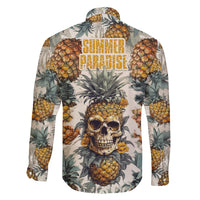 Pineapple Skull Family Matching Long Sleeve Bodycon Dress and Hawaiian Shirt Summer Paradise TS04 - Polynesian Pride