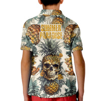 Pineapple Skull Kid Polo Shirt Summer Paradise TS04 Kid Multicolor - Polynesian Pride