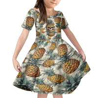 Pineapple Skull Kid Short Sleeve Dress Summer Paradise TS04 - Polynesian Pride