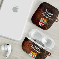 Straight Outta Kadavu Fiji AirPods Case Tribal Polynesian Tattoo Coat Of Arms Flag TS04 - Polynesian Pride