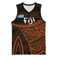 Straight Outta Kadavu Fiji Basketball Jersey Tribal Polynesian Tattoo Coat Of Arms Flag TS04 Unisex Brown Black - Polynesian Pride