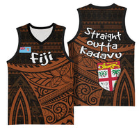 Straight Outta Kadavu Fiji Basketball Jersey Tribal Polynesian Tattoo Coat Of Arms Flag TS04 - Polynesian Pride