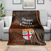 Straight Outta Kadavu Fiji Blanket Tribal Polynesian Tattoo Coat Of Arms Flag TS04 - Polynesian Pride