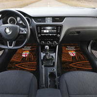 Straight Outta Kadavu Fiji Car Mats Tribal Polynesian Tattoo Coat Of Arms Flag TS04 Set 2pcs - Front Brown Black - Polynesian Pride