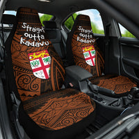 Straight Outta Kadavu Fiji Car Seat Cover Tribal Polynesian Tattoo Coat Of Arms Flag TS04 One Size Brown Black - Polynesian Pride