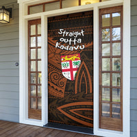 Straight Outta Kadavu Fiji Door Cover Tribal Polynesian Tattoo Coat Of Arms Flag TS04 - Polynesian Pride