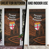 Straight Outta Kadavu Fiji Door Cover Tribal Polynesian Tattoo Coat Of Arms Flag TS04 - Polynesian Pride
