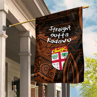 Straight Outta Kadavu Fiji Garden Flag Tribal Polynesian Tattoo Coat Of Arms Flag TS04 House Flag Brown Black - Polynesian Pride
