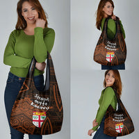 Straight Outta Kadavu Fiji Grocery Bag Tribal Polynesian Tattoo Coat Of Arms Flag TS04 - Polynesian Pride