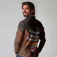 Straight Outta Kadavu Fiji Long Sleeve Polo Shirt Tribal Polynesian Tattoo Coat Of Arms Flag TS04 - Polynesian Pride