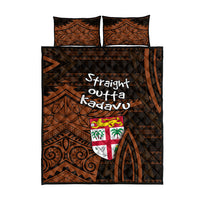 Straight Outta Kadavu Fiji Quilt Bed Set Tribal Polynesian Tattoo Coat Of Arms Flag TS04 - Polynesian Pride