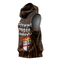 Straight Outta Kadavu Fiji Sleeveless Hoodie Tribal Polynesian Tattoo Coat Of Arms Flag TS04 - Polynesian Pride