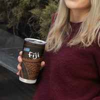 Straight Outta Kadavu Fiji Tumbler Cup Tribal Polynesian Tattoo Coat Of Arms Flag TS04 - Polynesian Pride