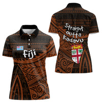 Straight Outta Kadavu Fiji Women Polo Shirt Tribal Polynesian Tattoo Coat Of Arms Flag TS04 - Polynesian Pride