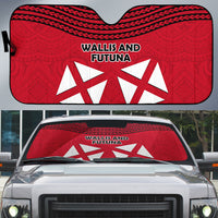 Wallis And Futuna Auto Sun Shade Polynesian Tattoo Flag Map TS04 Red Black - Polynesian Pride