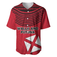Wallis And Futuna Baseball Jersey Polynesian Tattoo Flag Map TS04 Red Black - Polynesian Pride