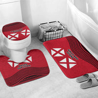 Wallis And Futuna Bathroom Set Polynesian Tattoo Flag Map TS04 Mat Set Only (3 pcs) One Size Red Black - Polynesian Pride