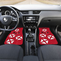 Wallis And Futuna Car Mats Polynesian Tattoo Flag Map TS04 Set 2pcs - Front Red Black - Polynesian Pride