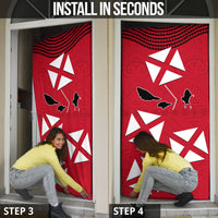 Wallis And Futuna Door Cover Polynesian Tattoo Flag Map TS04 - Polynesian Pride