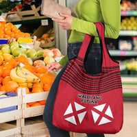 Wallis And Futuna Grocery Bag Polynesian Tattoo Flag Map TS04 - Polynesian Pride