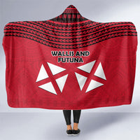 Wallis And Futuna Hooded Blanket Polynesian Tattoo Flag Map TS04 One Size Red Black - Polynesian Pride