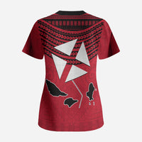 Wallis And Futuna Scrub Top Polynesian Tattoo Flag Map TS04 - Polynesian Pride