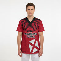 Wallis And Futuna Scrub Top Polynesian Tattoo Flag Map TS04 - Polynesian Pride