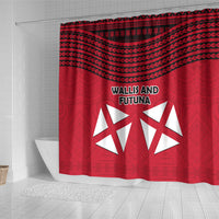 Wallis And Futuna Shower Curtain Polynesian Tattoo Flag Map TS04 - Polynesian Pride
