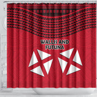 Wallis And Futuna Shower Curtain Polynesian Tattoo Flag Map TS04 - Polynesian Pride