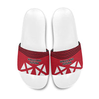 Wallis And Futuna Slide Sandals Polynesian Tattoo Flag Map TS04 Red Black - Polynesian Pride