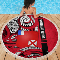 Wallis And Futuna Beach Blanket Tribal Polynesian Tattoo Flag Motif