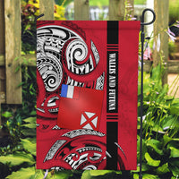 Wallis And Futuna Garden Flag Tribal Polynesian Tattoo Flag Motif TS04 Garden Flag Red Black - Polynesian Pride