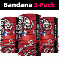 Wallis And Futuna Neck Gaiter Tribal Polynesian Tattoo Flag Motif TS04 package One Size: 25*50cm Red Black - Polynesian Pride
